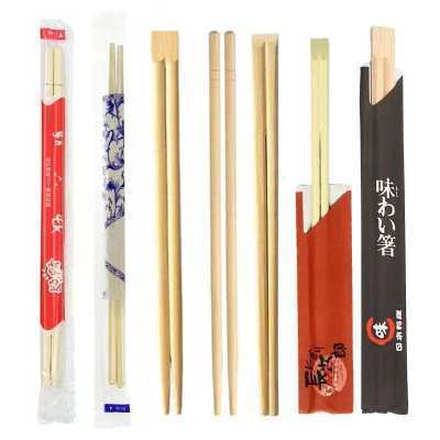 Eco-Friendly Disposable Bamboo Chopsticks with Custom Logo and OPP Packed for Restaurants and Takeaway