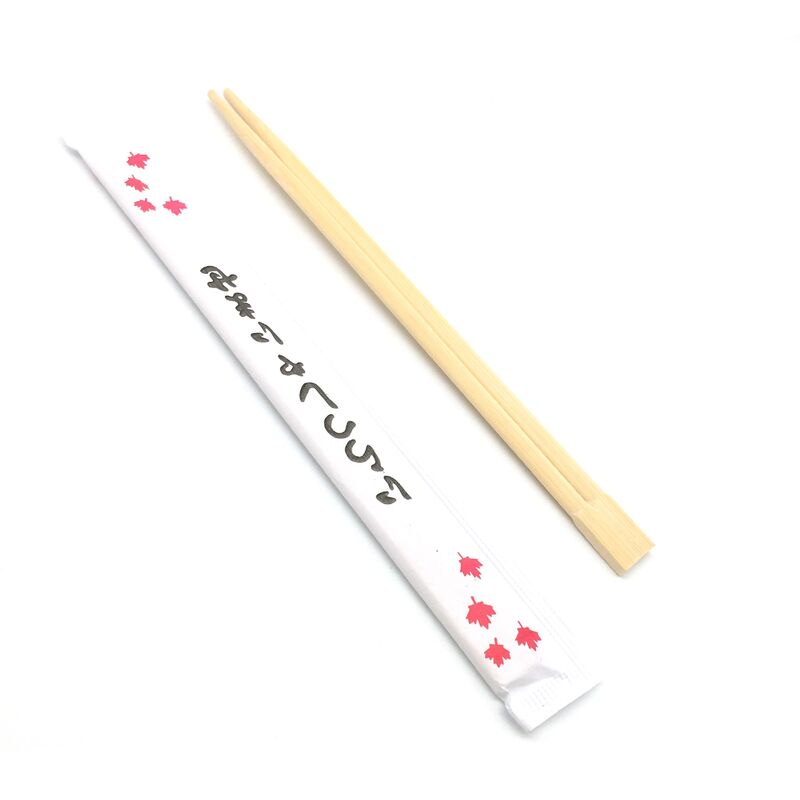 21cm Length Eco-Friendly Disposable Bamboo Chopsticks with Paper Cover for Take-Away Food