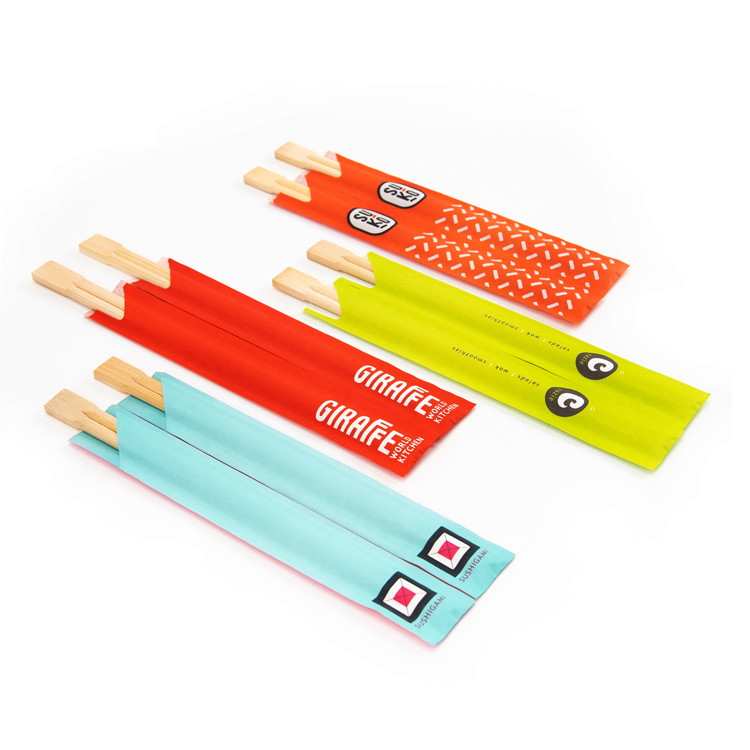 2019 popular paper cover chopsticks custom bamboo disposable bamboo chopsticks with logo